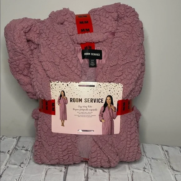 Room Service Cozy Pink Wrap Robe - Picture 1 of 6
